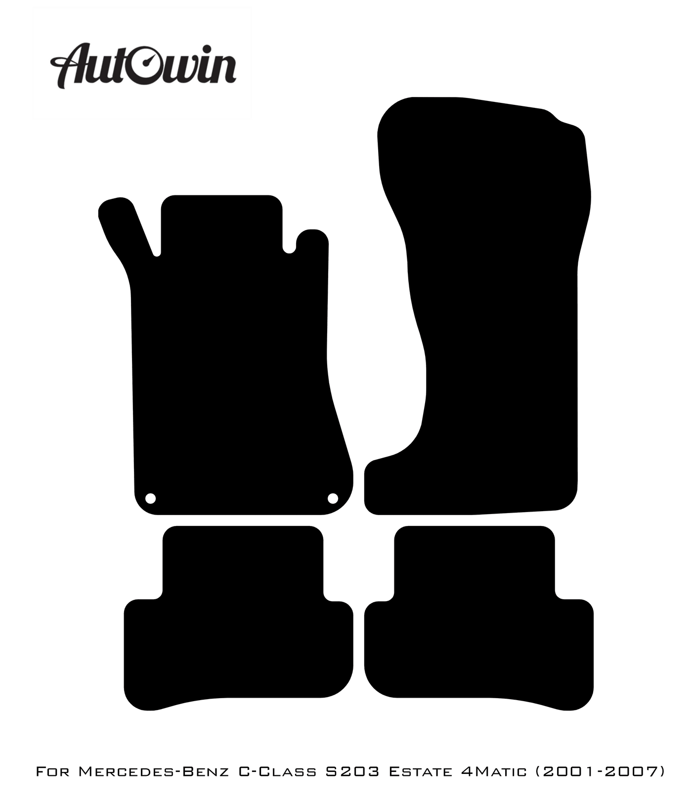 Beige Leather Floor Mats For Mercedes Benz C-Class S203 Estate 4Matic (2001-2007) | ER56 Design - AutoWin