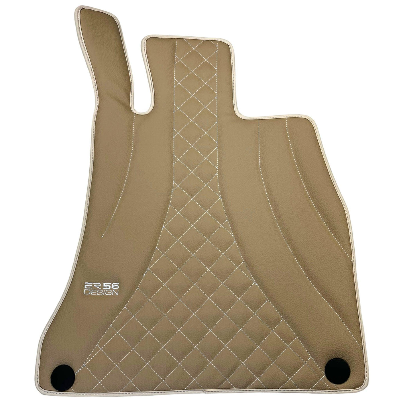 Beige Leather Floor Mats For Mercedes Benz C-Class S205 Wagon Facelift (2018-2021) | ER56 Design - AutoWin