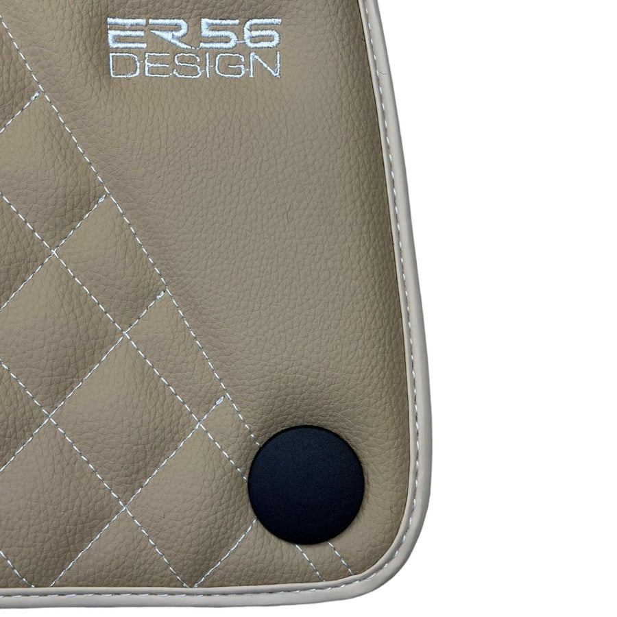 Beige Leather Floor Mats For Mercedes Benz CLC-Class CL203 (2008 - 2011) | ER56 Design - AutoWin