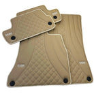 Beige Leather Floor Mats For Mercedes Benz E-Class C207 Coupe (2009-2013) | ER56 Design - AutoWin