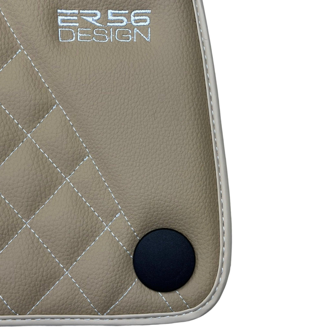 Beige Leather Floor Mats For Mercedes Benz E-Class W213 Sedan (2020-2023) Hybrid | ER56 Design - AutoWin