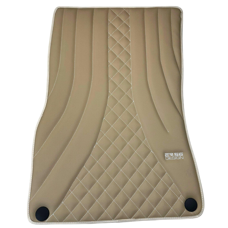 Beige Leather Floor Mats For Mercedes Benz EQE-Class V295 (2022-2023) | ER56 Design - AutoWin