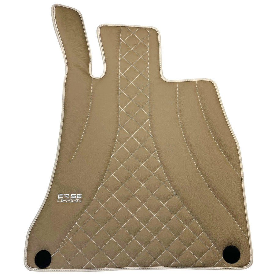 Beige Leather Floor Mats For Mercedes Benz GLC-Class C253 Coupe (2019-2023) | ER56 Design - AutoWin