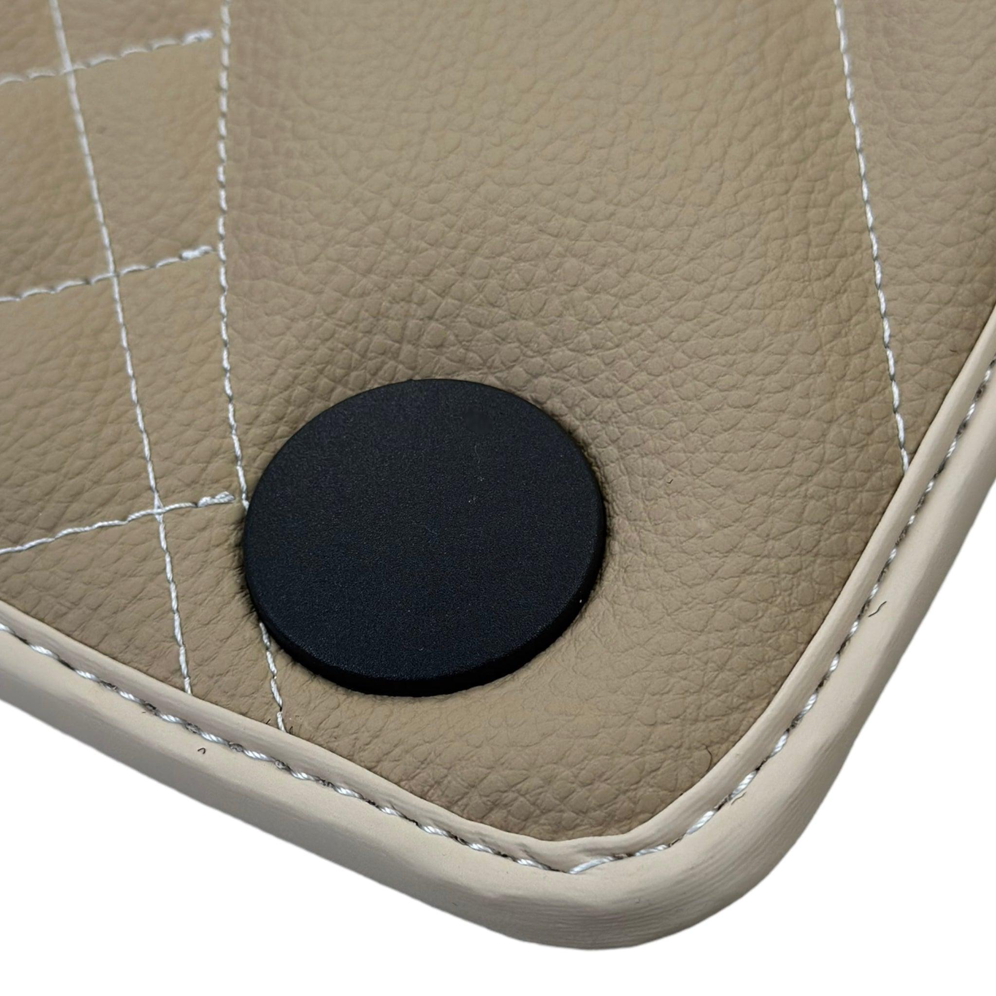 Beige Leather Floor Mats For Mercedes Benz GLC-Class C253 Coupe (2020-2023) Hybrid | ER56 Design - AutoWin