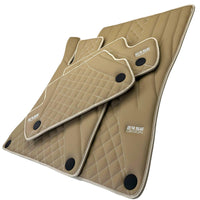 Beige Leather Floor Mats For Mercedes Benz GLK-Class X204 (2012-2015) | ER56 Design - AutoWin