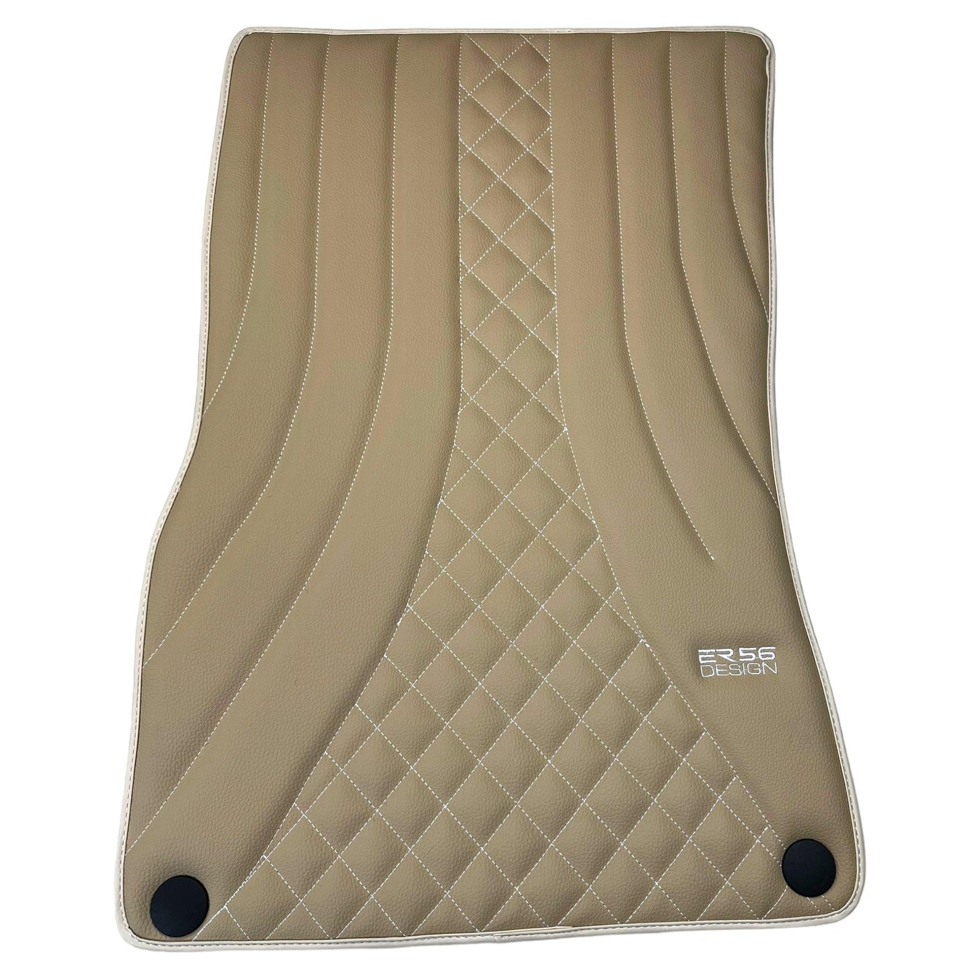 Beige Leather Floor Mats For Mercedes Benz R-Class V251 (2005-2013) Long Wheelbase | ER56 Design - AutoWin
