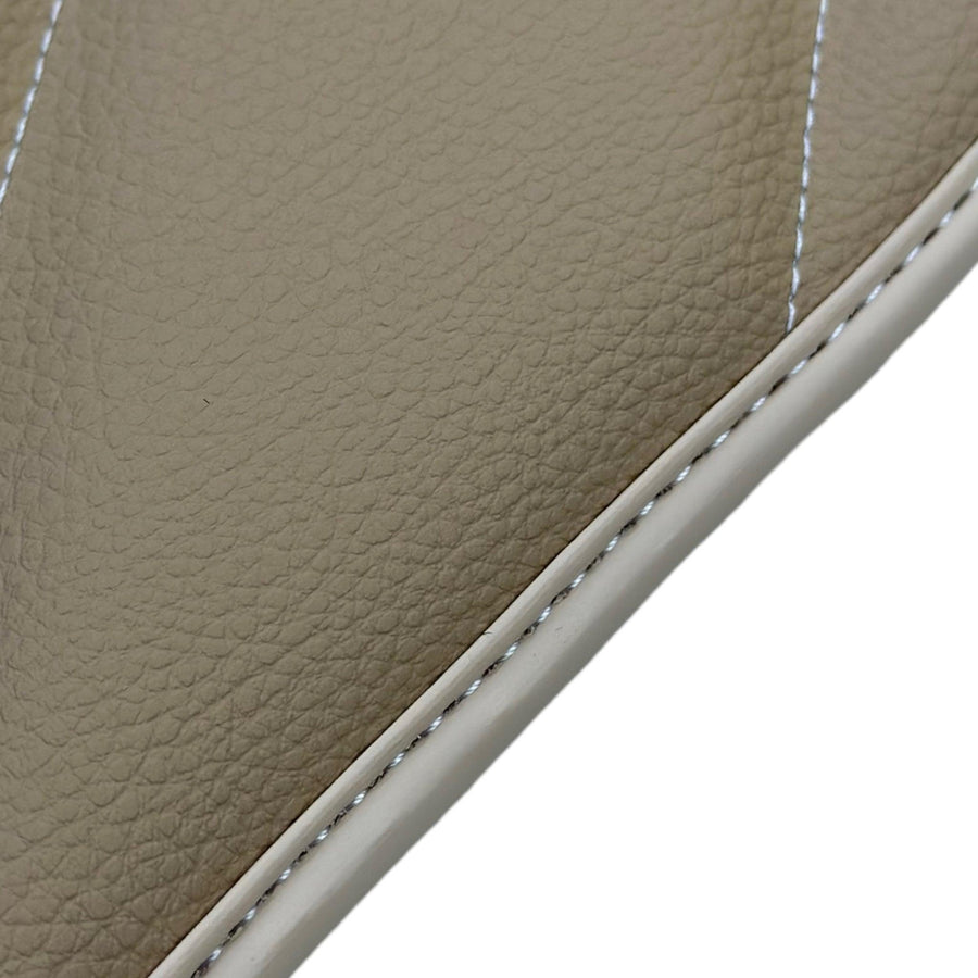 Beige Leather Floor Mats For Mercedes Benz S-Class W220 (1998-2005) Short Wheelbase | ER56 Design - AutoWin