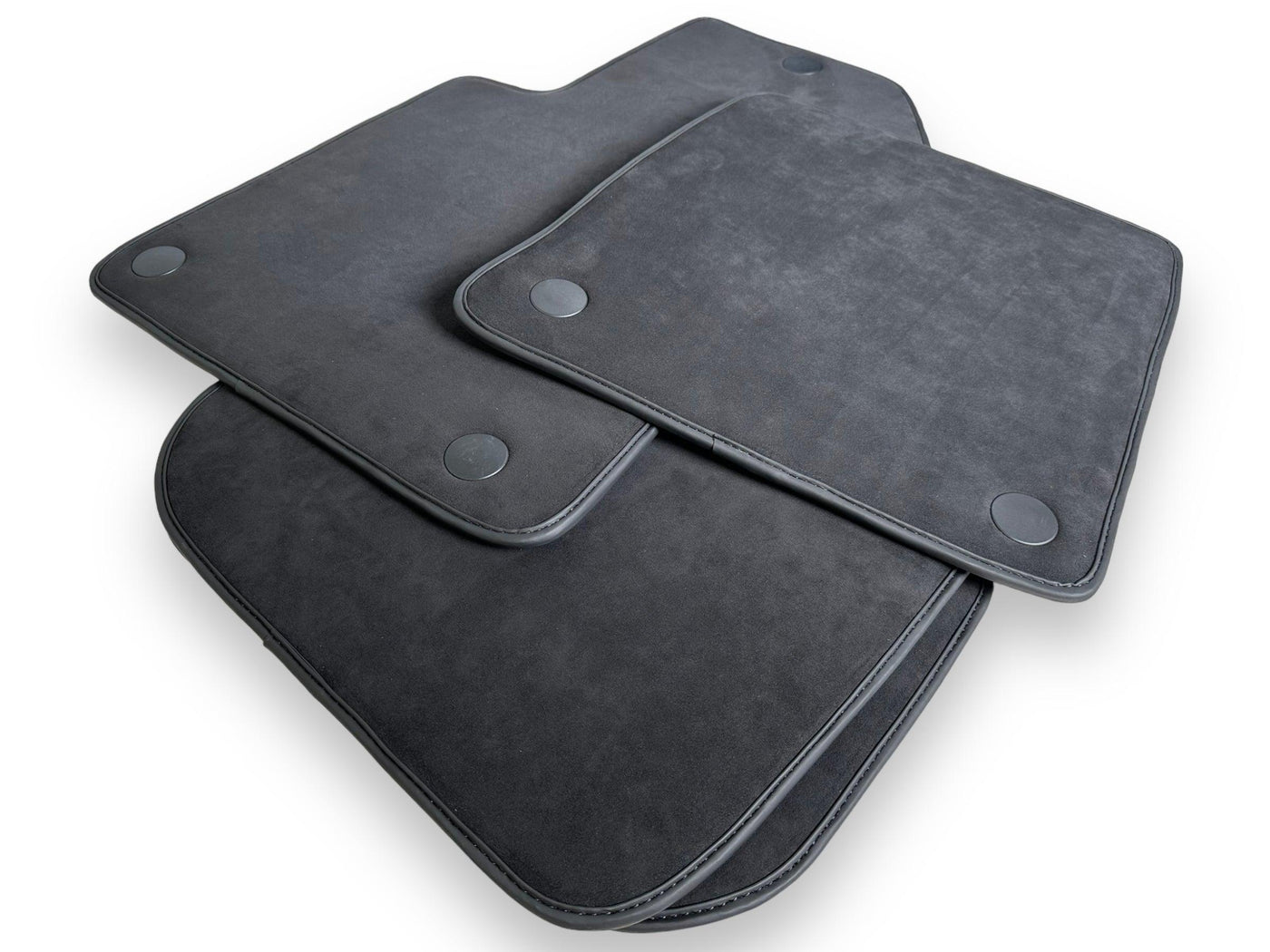 Black Alcantara Floor Mats For Ferrari 612 Scaglietti 2005-2011 ER56 Design - AutoWin