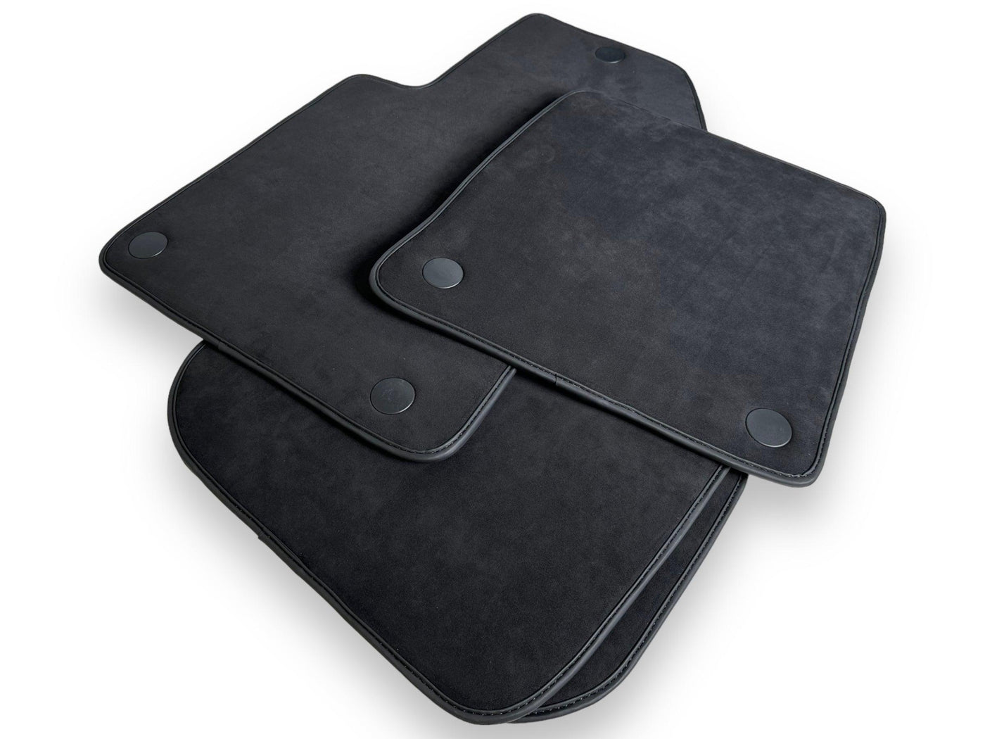 Black Alcantara Floor Mats For Ferrari 612 Scaglietti 2005-2011 ER56 Design - AutoWin