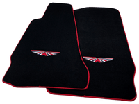 Black Floor Mats For Aston Martin V8 Vantage (2005–2023) Red Trim - AutoWin