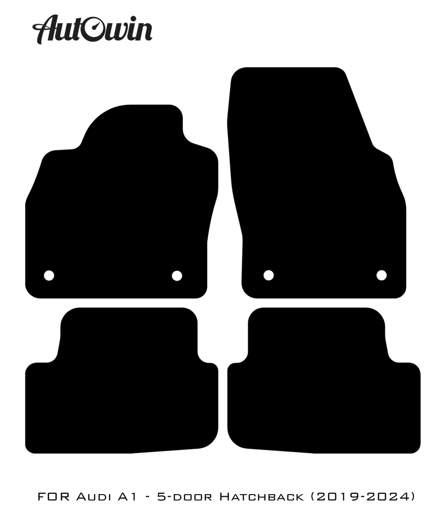 Black Floor Mats for Audi A1 - 5-door Hatchback (2019-2024) | No Steps - AutoWin