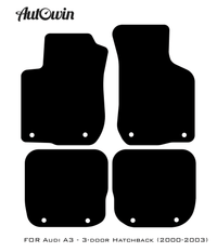 Black Floor Mats for Audi A3 - 3-door Hatchback (2000-2003) | Fighter Jet Edition - AutoWin