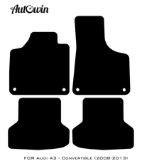 Black Floor Mats for Audi A3 - Convertible (2008-2013) | Fighter Jet Edition - AutoWin