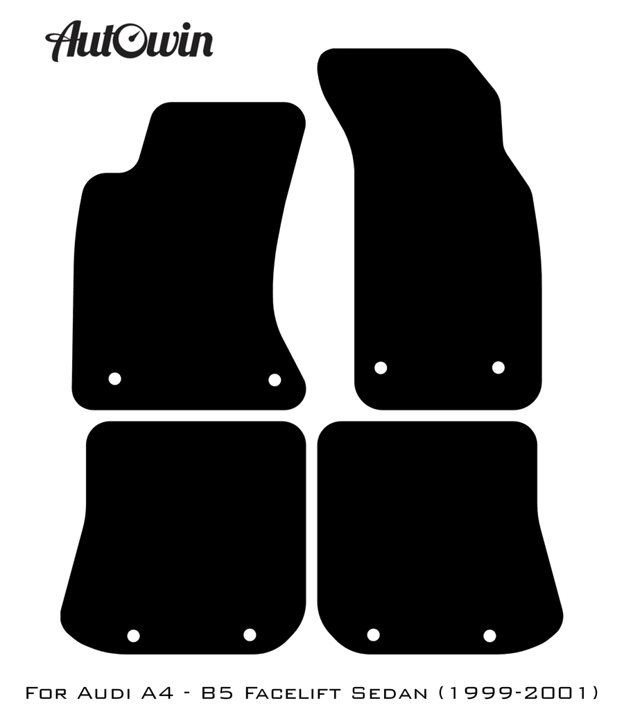 Black Floor Mats for Audi A4 - B5 Facelift Avant (1999-2001) | No Steps - AutoWin