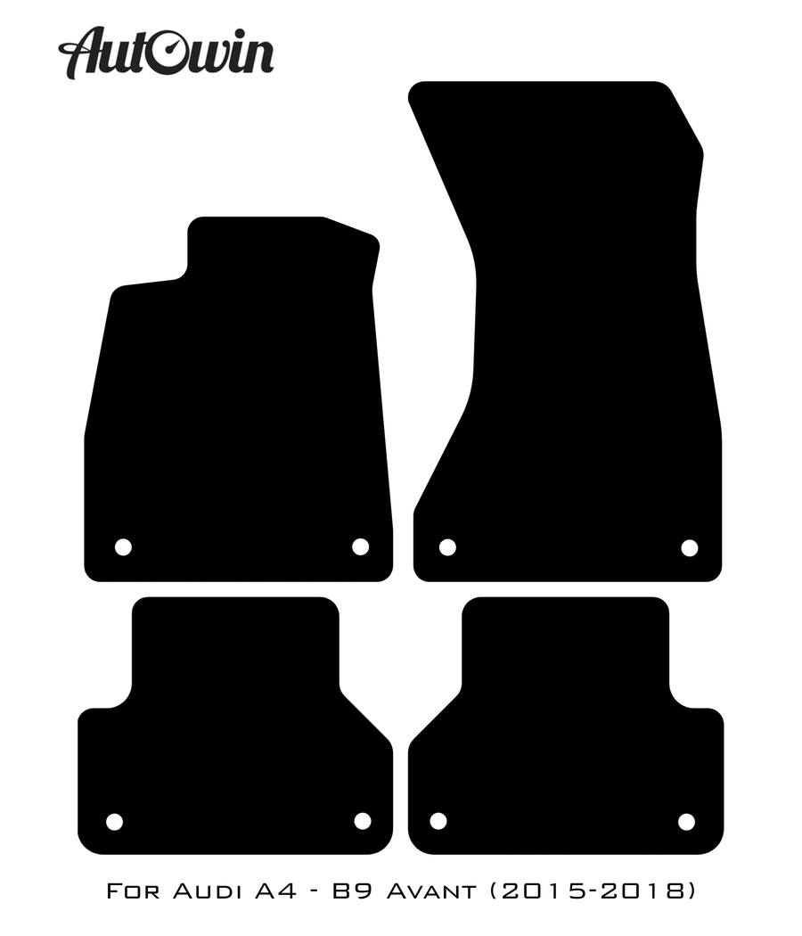 Black Floor Mats for Audi A4 - B9 Avant (2015-2018) | No Steps - AutoWin