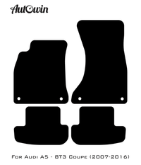 Black Floor Mats for Audi A5 - 8T3 Coupe (2007-2016) With Orange Alcantara | ER56 Design - AutoWin