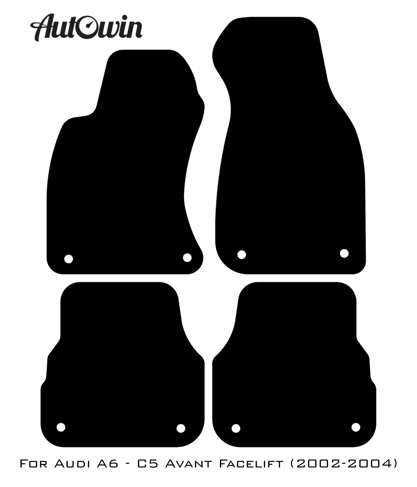 Black Floor Mats for Audi A6 - C5 Avant Facelift (2002-2004) | No Steps - AutoWin