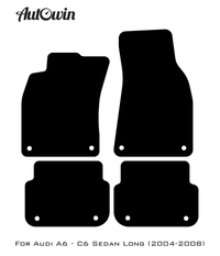 Black Floor Mats for Audi A6 - C6 Sedan Long (2004-2008) | No Steps - AutoWin