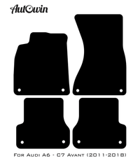 Black Floor Mats for Audi A6 - C7 Avant (2011-2018) | Fighter Jet Edition - AutoWin