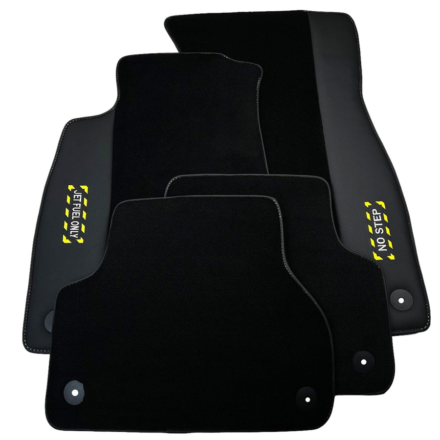 Black Floor Mats for Audi A8 D5 Long (2017-2023) | Fighter Jet Edition - AutoWin
