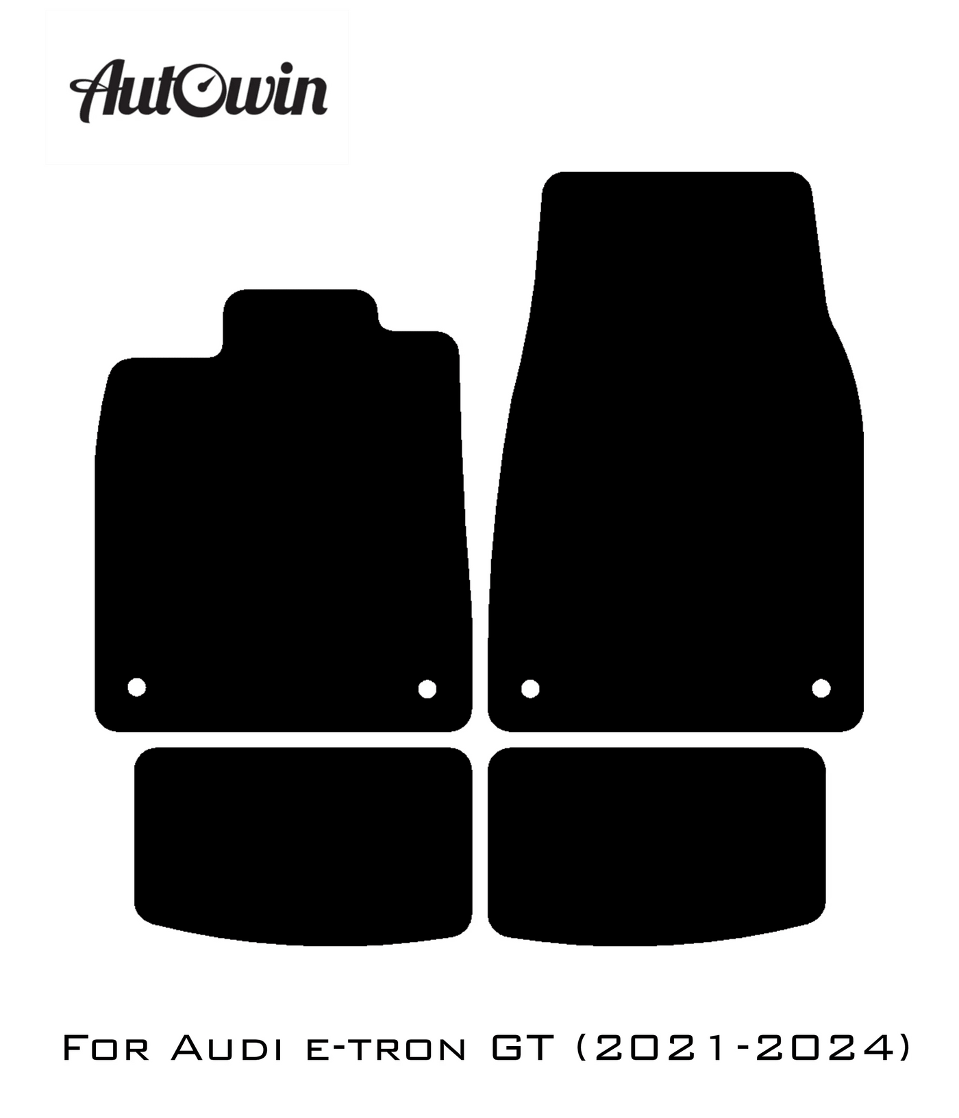 Black Floor Mats for Audi e-tron GT (2021-2024) With Orange Alcantara | ER56 Design - AutoWin