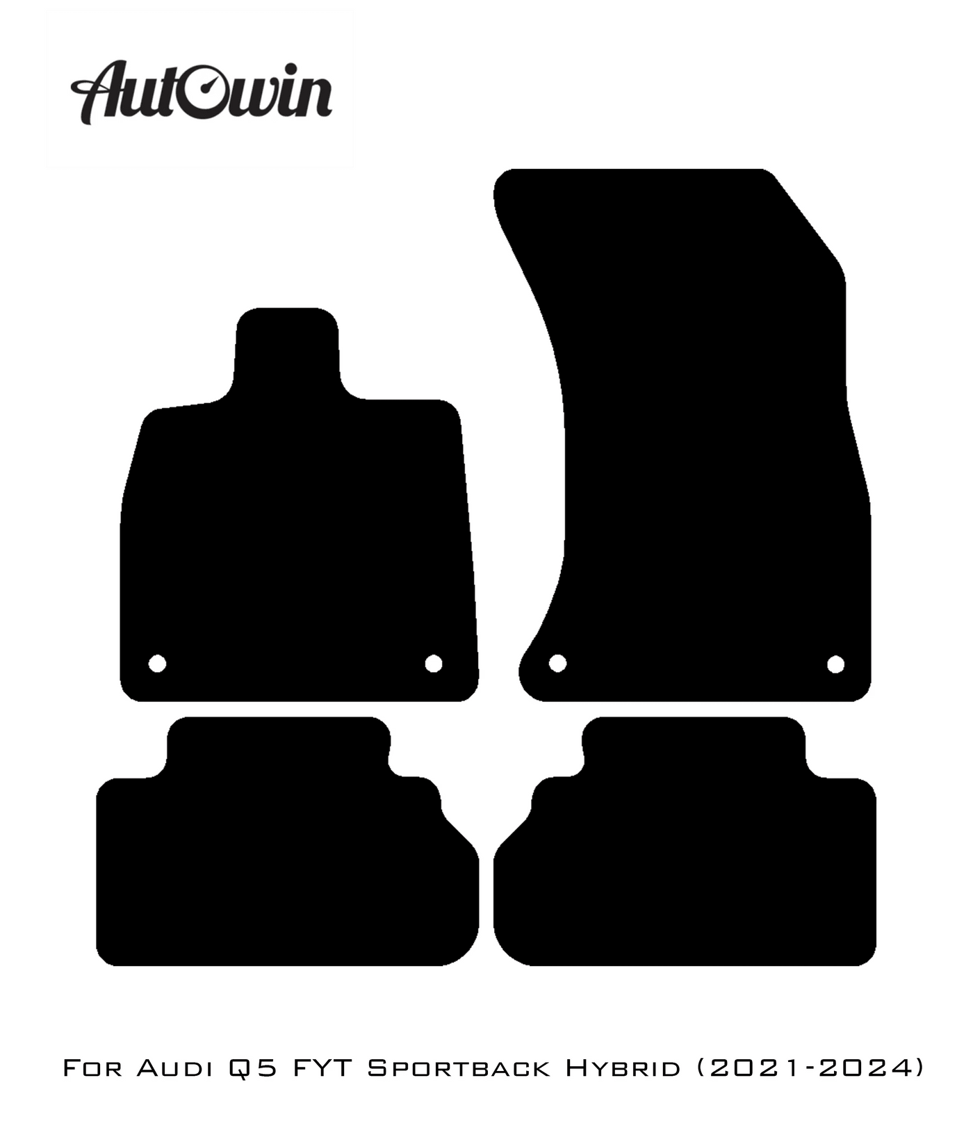 Black Floor Mats for Audi Q5 FYT Sportback Hybrid (2021-2024) | Fighter Jet Edition - AutoWin