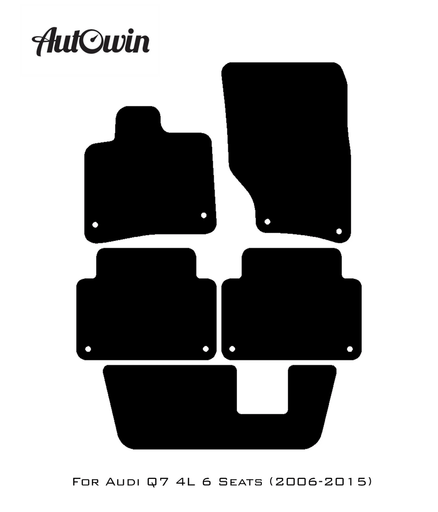 Black Floor Mats for Audi Q7 4L (2006-2015) | Fighter Jet Edition - AutoWin