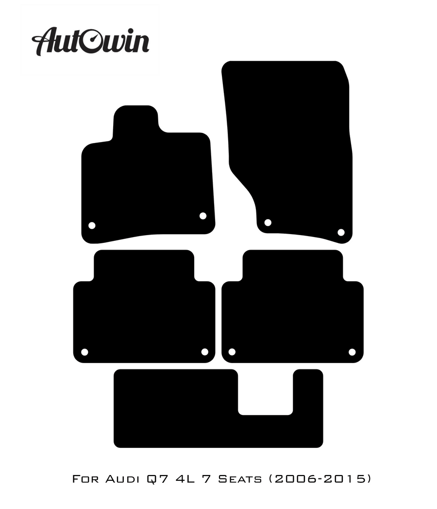 Black Floor Mats for Audi Q7 4L (2006-2015) | Fighter Jet Edition - AutoWin