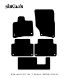 Black Floor Mats for Audi Q7 4L (2006-2015) With Orange Alcantara | ER56 Design - AutoWin