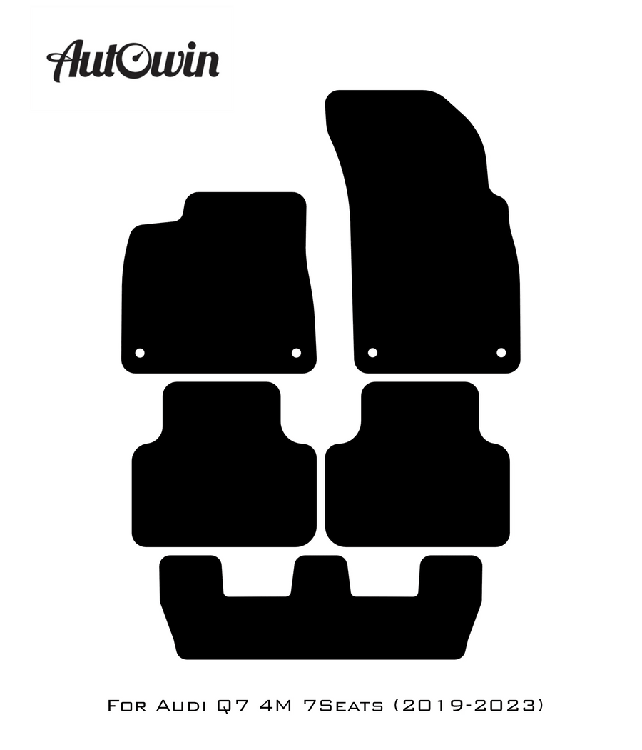 Black Floor Mats for Audi Q7 4M (2019-2023) | No Steps - AutoWin