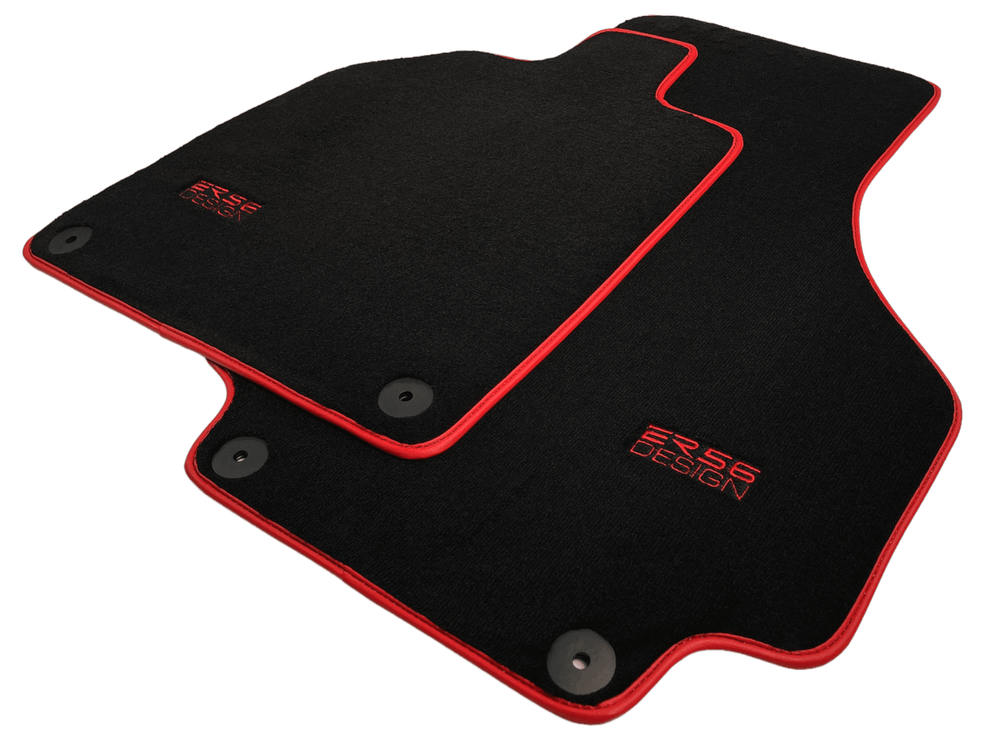 Black Floor Mats For Audi R8 2015-2023 ER56 Design Red Trim - AutoWin