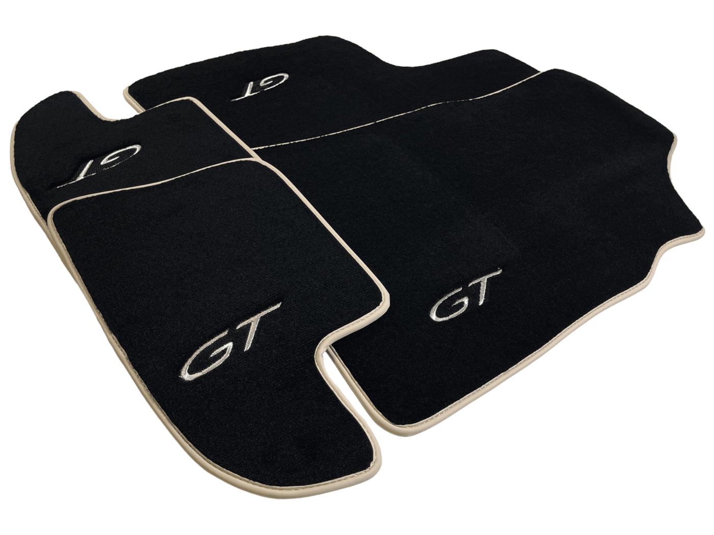 Black Floor Mats For Bentley Continental GT 2003–2011 With Beige Trim - AutoWin