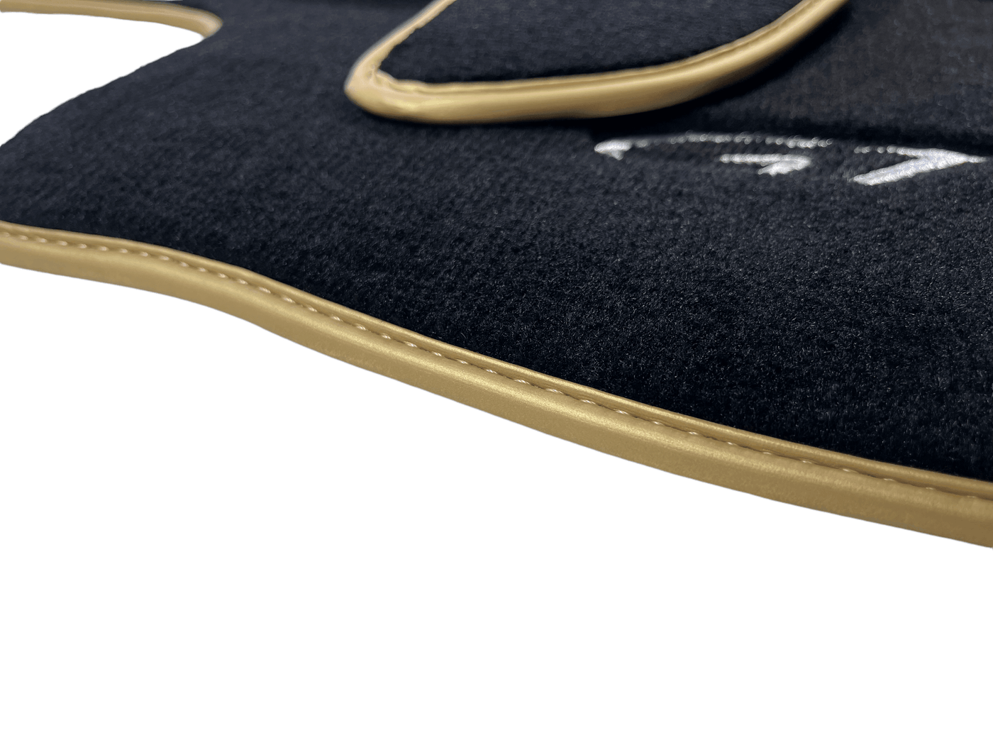 Black Floor Mats For Bentley Continental GT 2003–2011 With Gold Color Trim - AutoWin