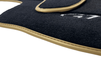 Black Floor Mats For Bentley Continental GT 2003–2011 With Gold Color Trim - AutoWin