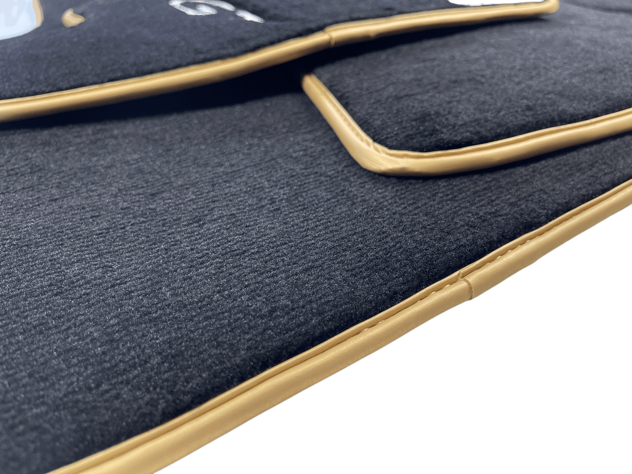 Black Floor Mats For Bentley Continental GT 2003–2011 With Gold Color Trim - AutoWin