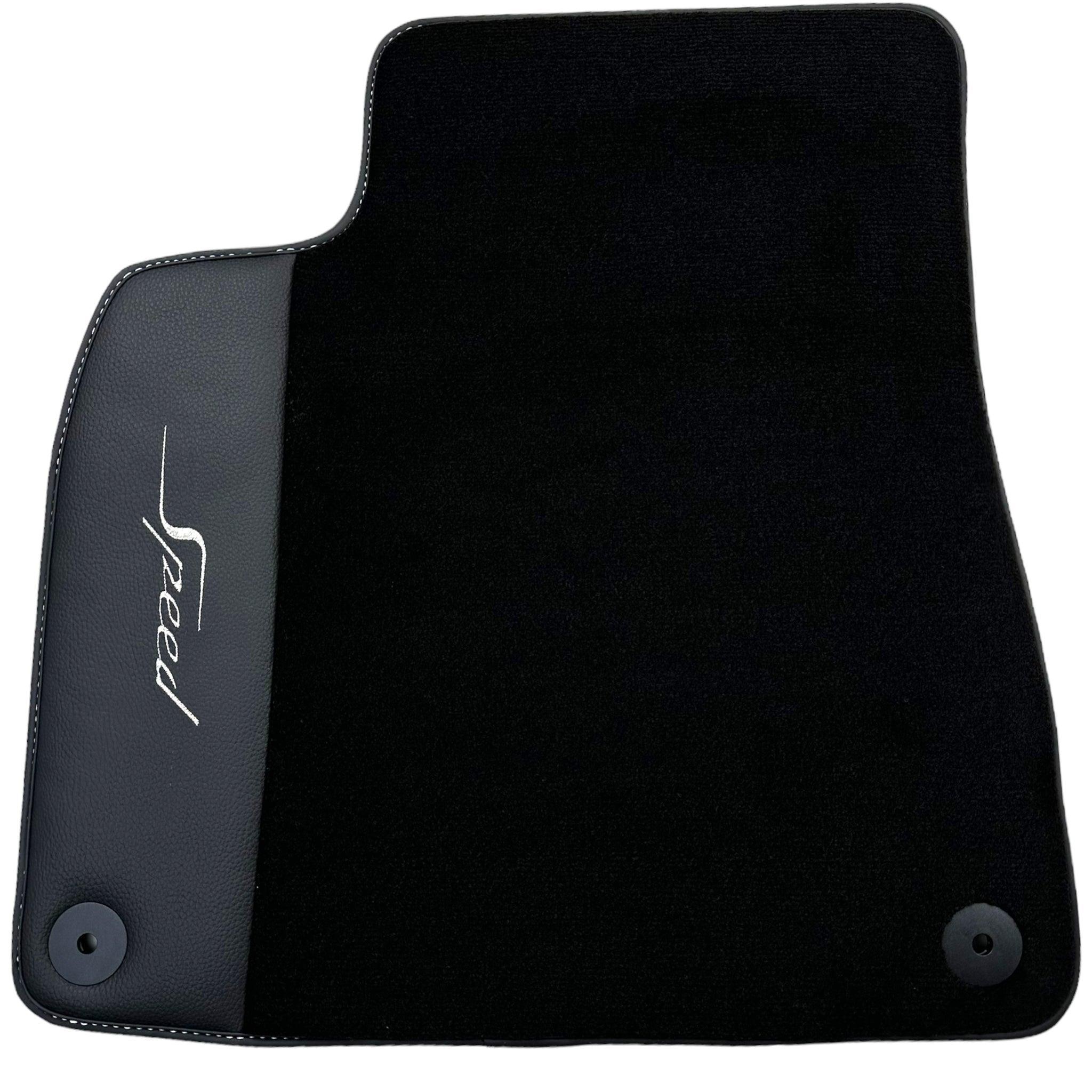 Black Floor Mats For Bentley Mulsanne (2010-2020) with Leather - AutoWin