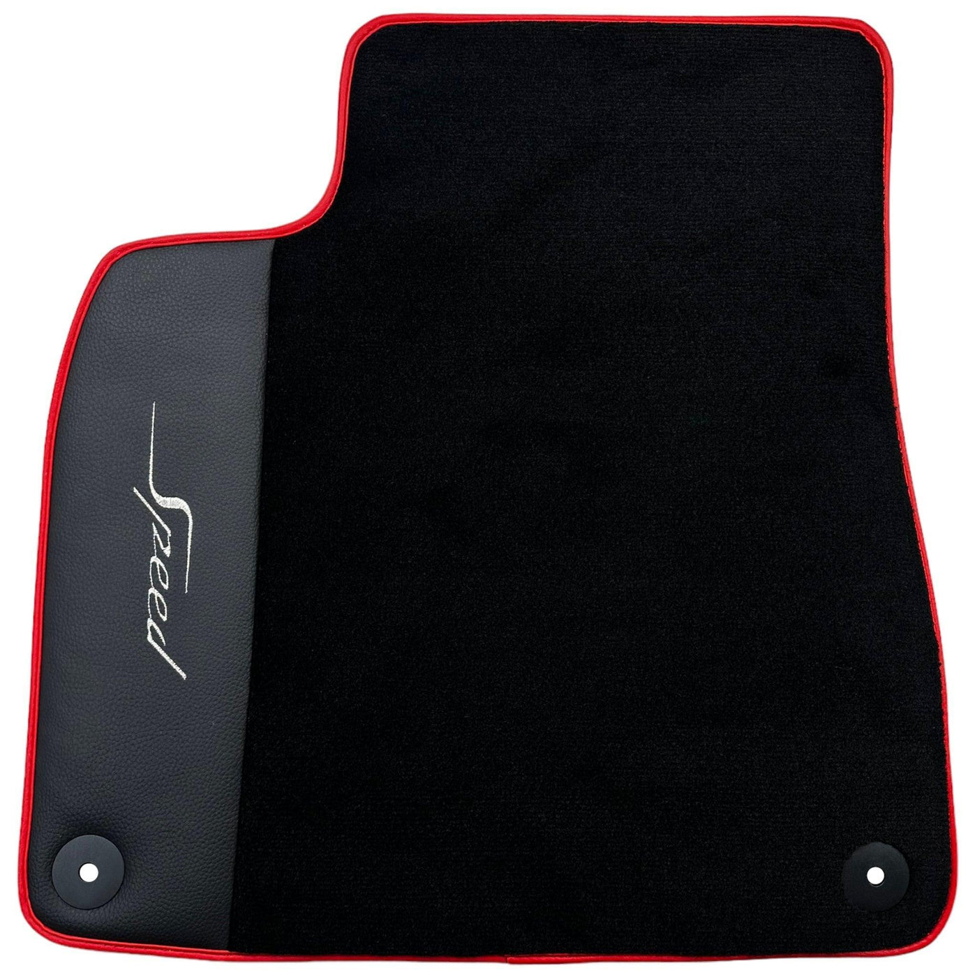 Black Floor Mats for Bentley Mulsanne (2010-2020) with Leather | Red Trim - AutoWin