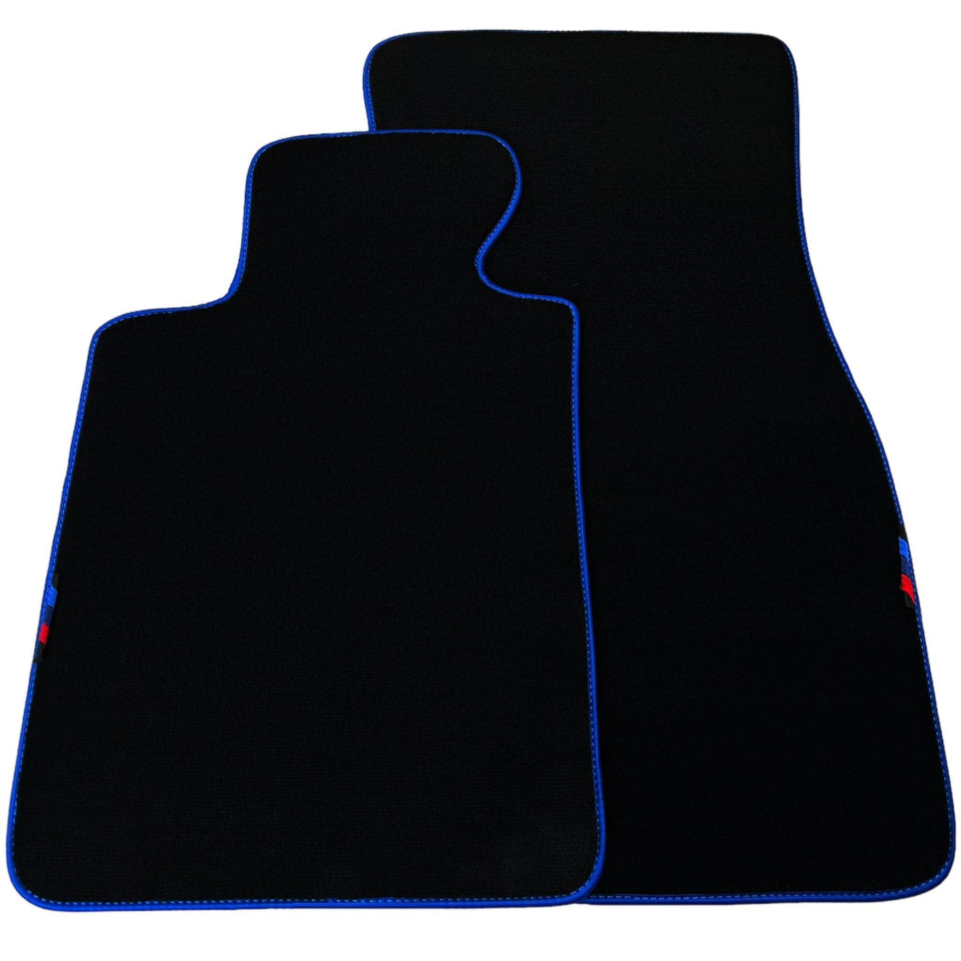 Black Floor Mats For BMW 1 Series E82 | Blue Trim - AutoWin