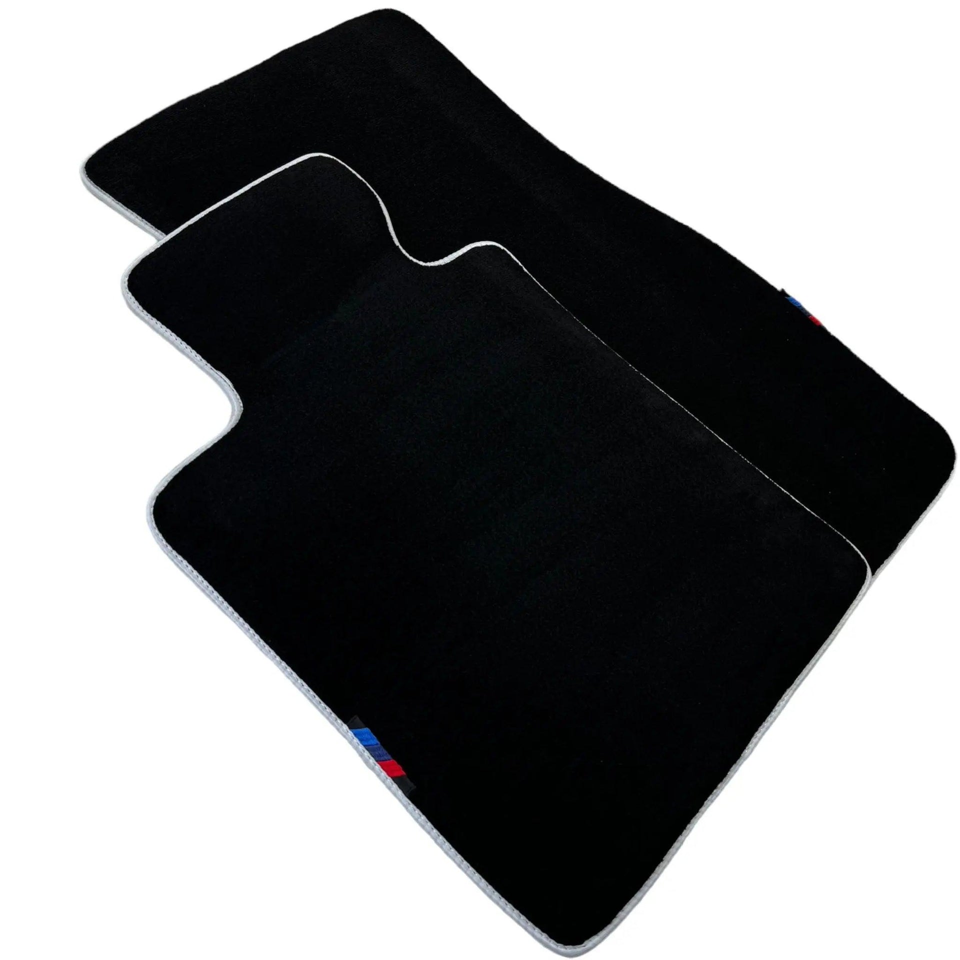 Black Floor Mats For BMW 1 Series E82 | White Trim - AutoWin
