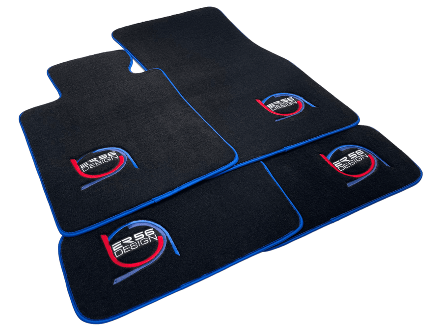 Black Floor Mats For BMW 2 Series F44 Gran Coupe ER56 Design Limited Edition Blue Trim - AutoWin