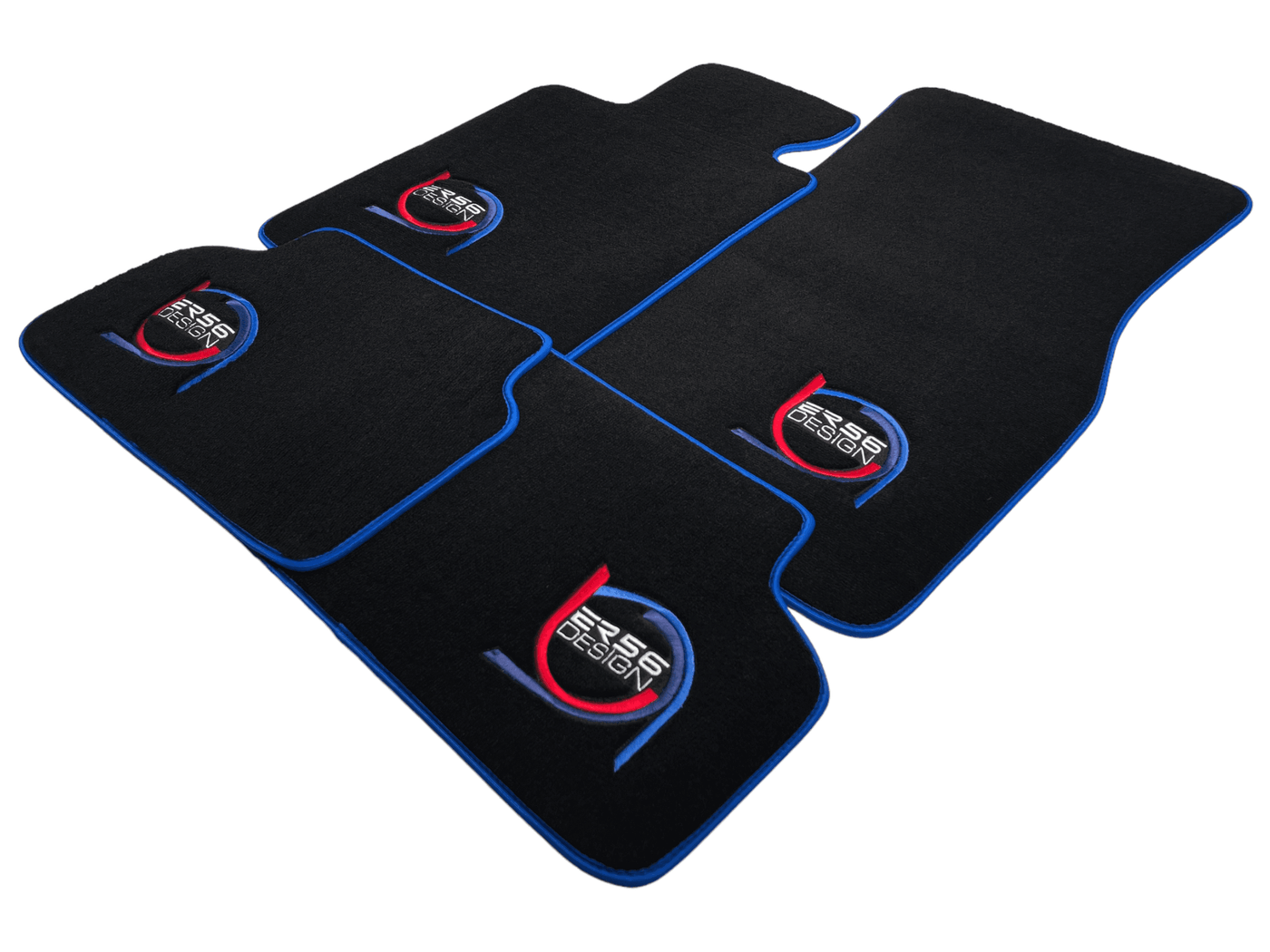 Black Floor Mats For BMW 3 Series E30 2-doors Coupe ER56 Design Limited Edition Blue Trim - AutoWin