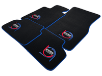 Black Floor Mats For BMW 3 Series E36 4-door Sedan ER56 Design Limited Edition Blue Trim - AutoWin