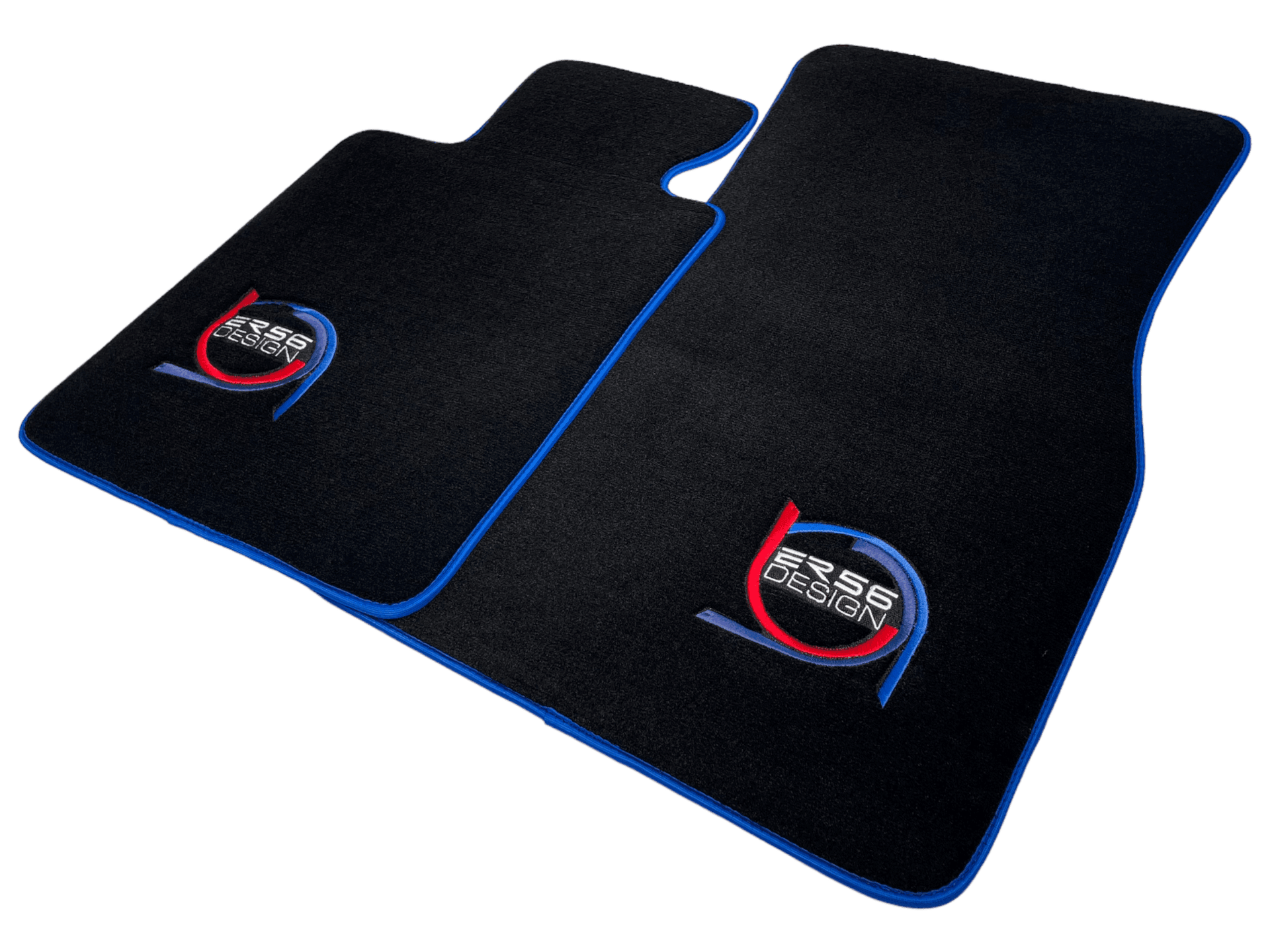 Black Floor Mats For BMW 3 Series E46 Convertible ER56 Design Limited Edition Blue Trim - AutoWin
