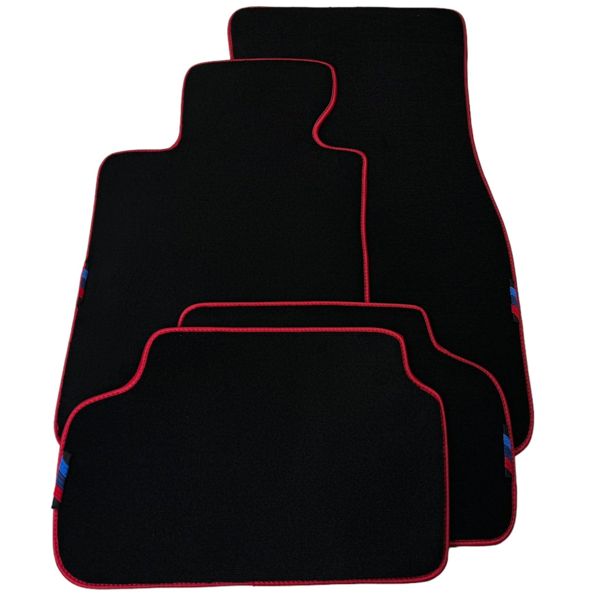 Black Floor Mats For BMW 7 Series E66 | Red Trim AutoWin Brand - AutoWin