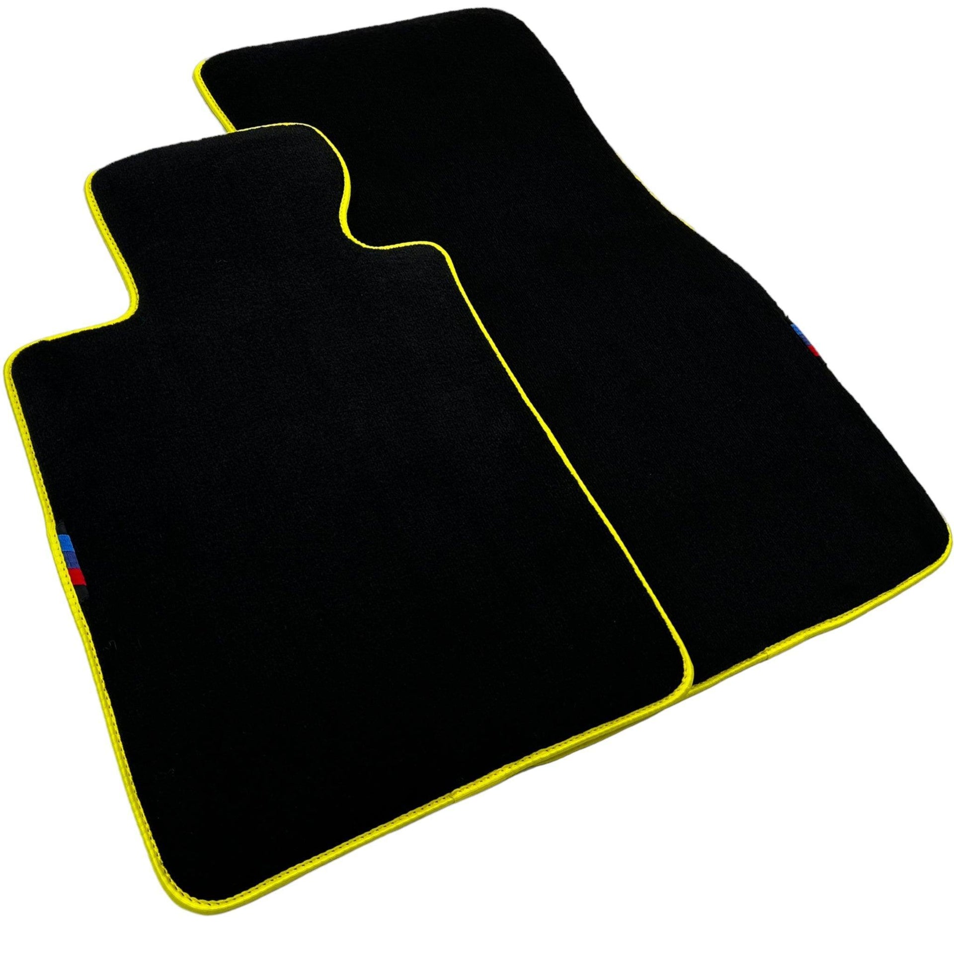 Black Floor Mats For BMW 7 Series G11 | Yellow Trim AutoWin Brand - AutoWin