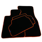 Black Floor Mats For BMW 8 Series Gran Coupe G16 | Orange Trim AutoWin Brand - AutoWin