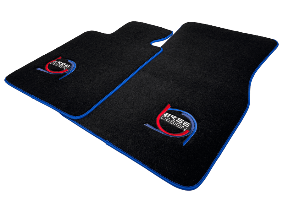 Black Floor Mats For BMW iX1 - U11 SUV ER56 Design Limited Edition Blue Trim - AutoWin