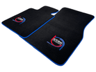 Black Floor Mats For BMW M3 E46 ER56 Design Limited Edition Blue Trim - AutoWin