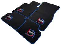 Black Floor Mats For BMW M6 F12 Convertible ER56 Design Limited Edition Blue Trim - AutoWin