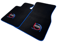 Black Floor Mats For BMW M6 F12 Convertible ER56 Design Limited Edition Blue Trim - AutoWin
